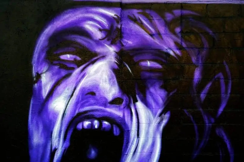 Graffiti art of screaming face