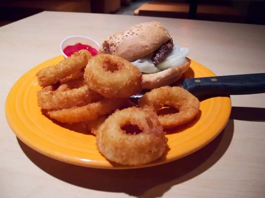 Hamburger Mary's burger & onion rings