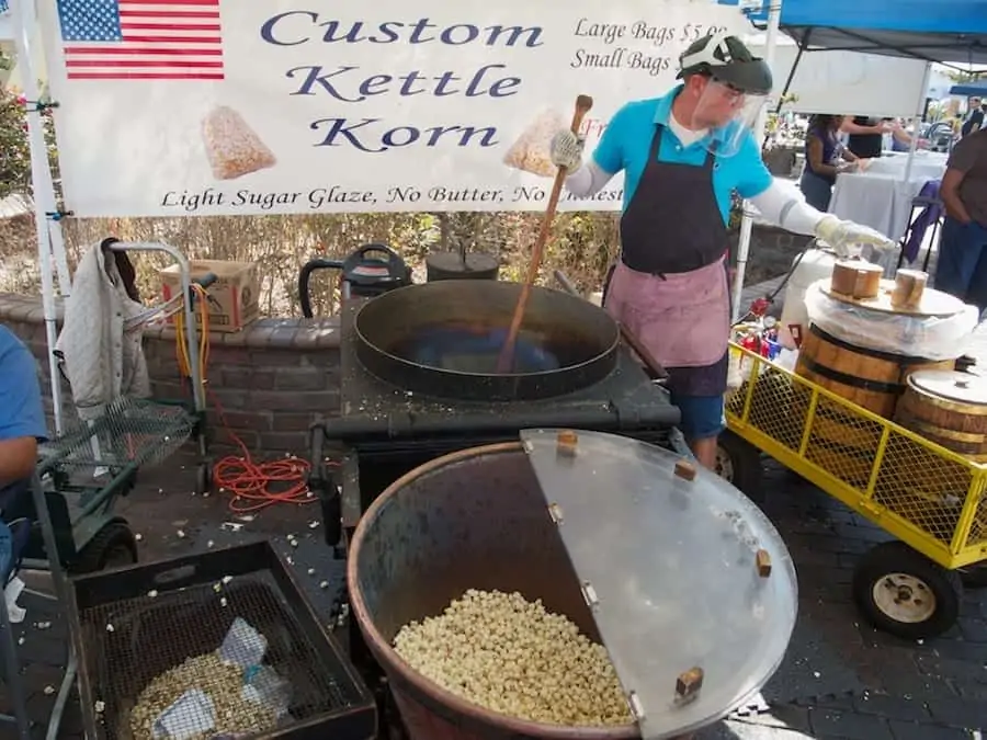 Custom Kettle Korn being cooked at Sanford Farmer's Market