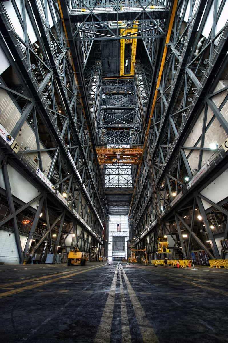 This is the interior of NASA's Vehicle Assembly Building (VAB). It's the place where spaceships come to life.