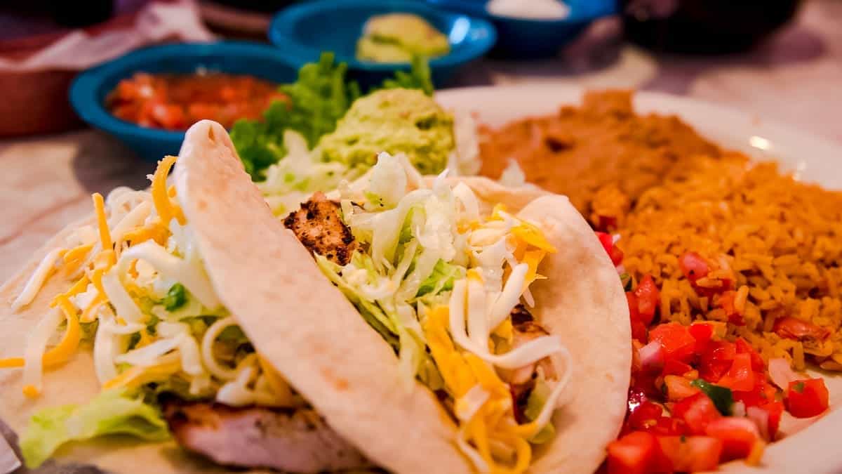 Chuy's soft tacos with Mexican rixe