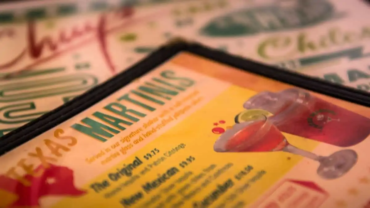 Chuy's drink menu